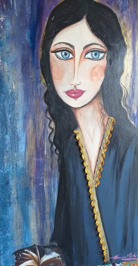 CLIO 2021 100X60 CM ACRILICO ED ELEMENTO TESSILE SU TELA DI LINO