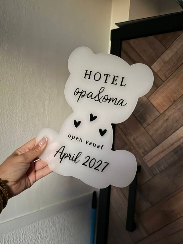 Zwangerschaps aankondiging beertje | Hotel opa&oma