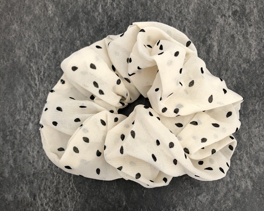 Scrunchie wit/zwart (L)