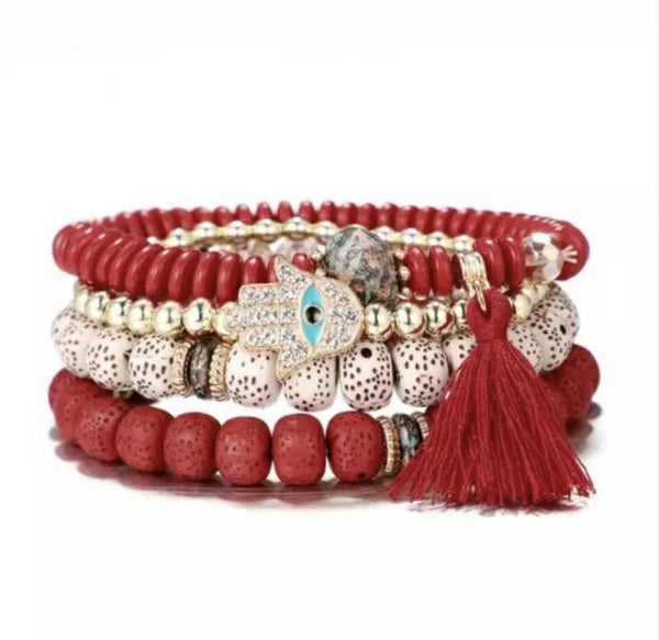 Setje armbanden rood