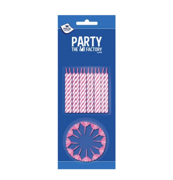 Taartkaarsjes roze - 24 stuks