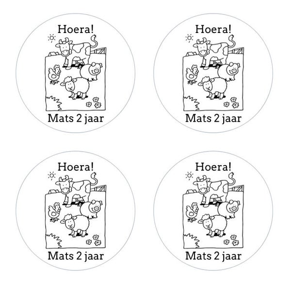 Traktatie stickers boerderij 2