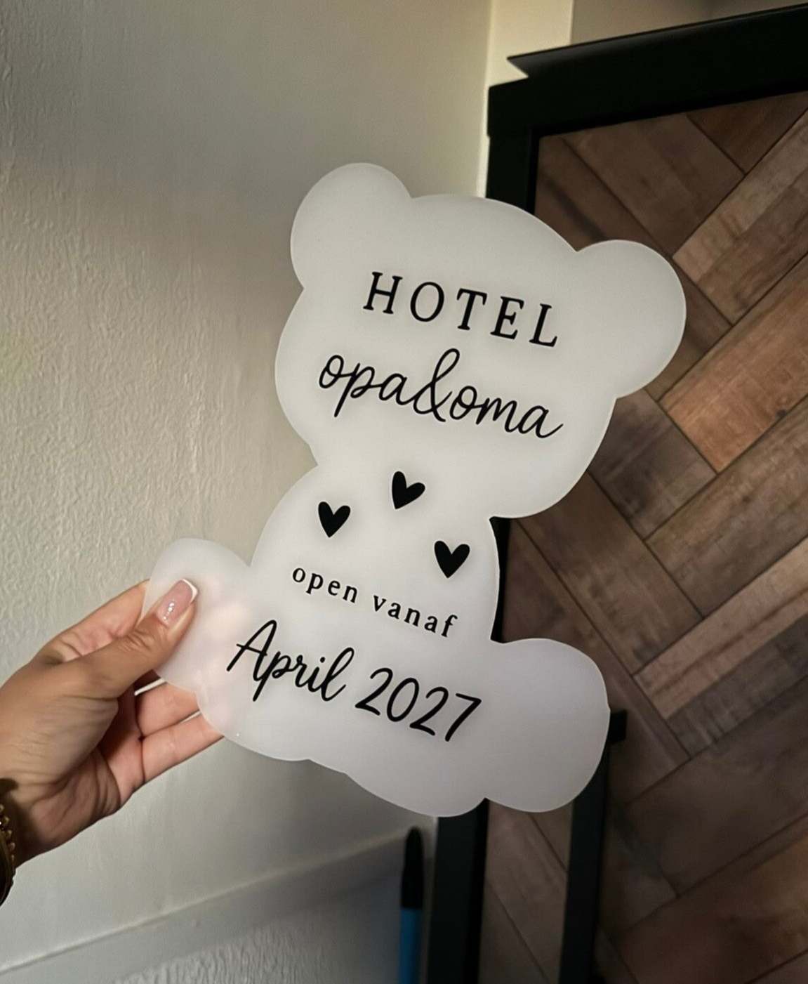Zwangerschaps aankondiging beertje | Hotel opa&oma
