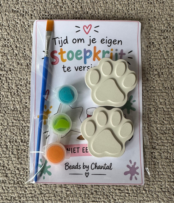 Stoepkrijt verfsetje Pootjes