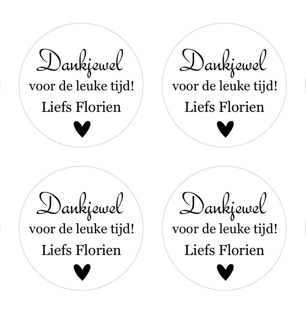Stickers - Dankjewel voor de leuke tijd