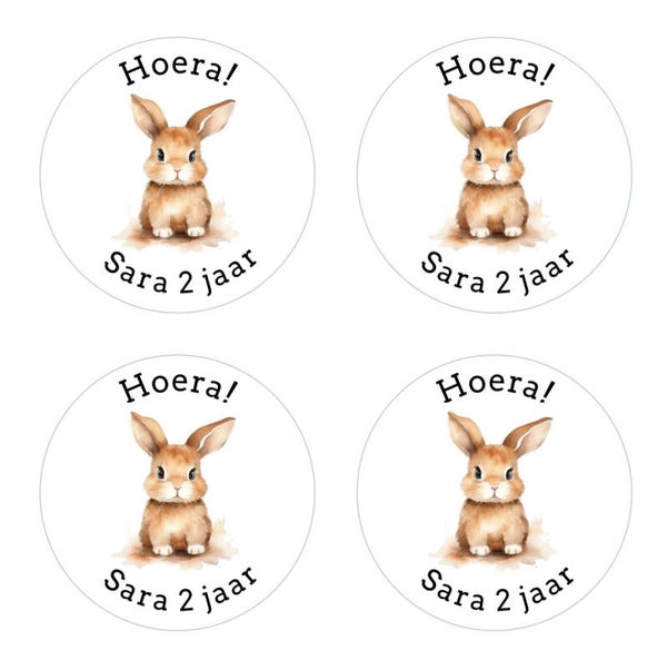 Traktatie stickers konijntje