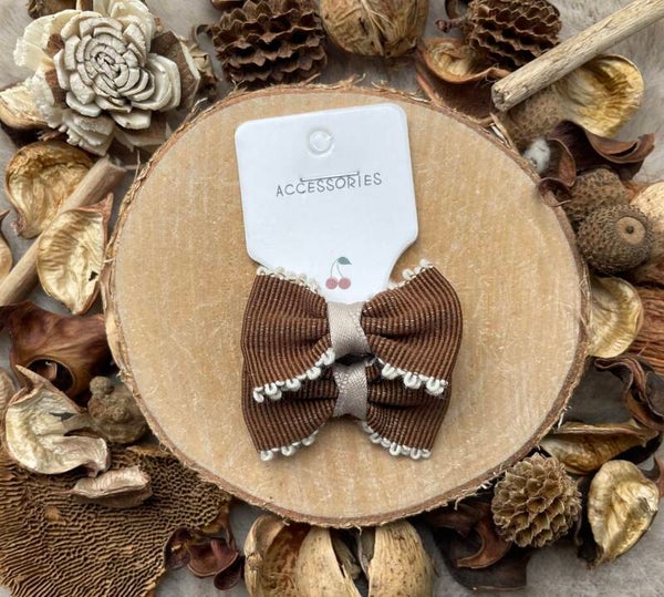 Elastiekjes set van 2 | bruin kant