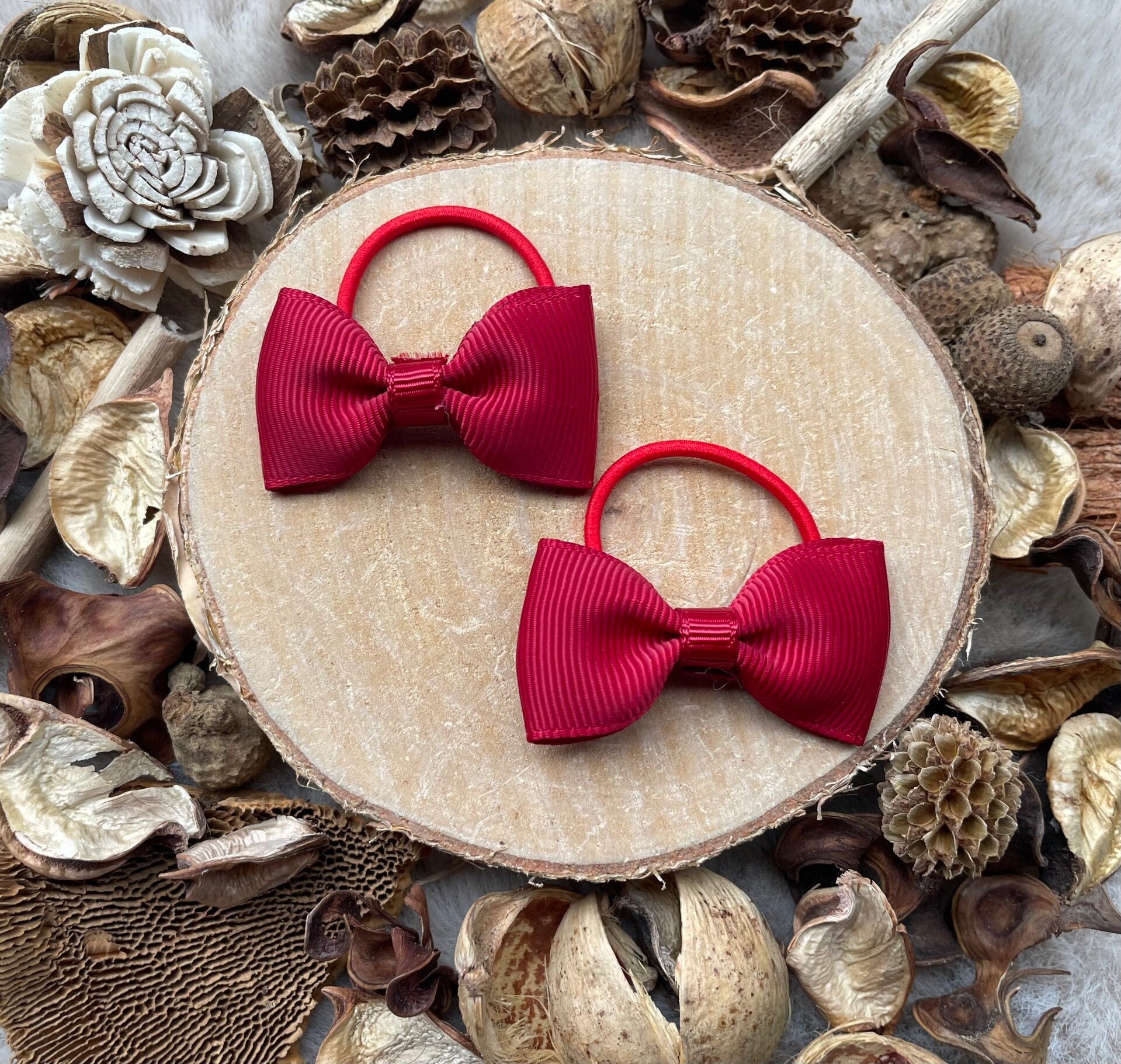 Haar elastiekjes strik | rood