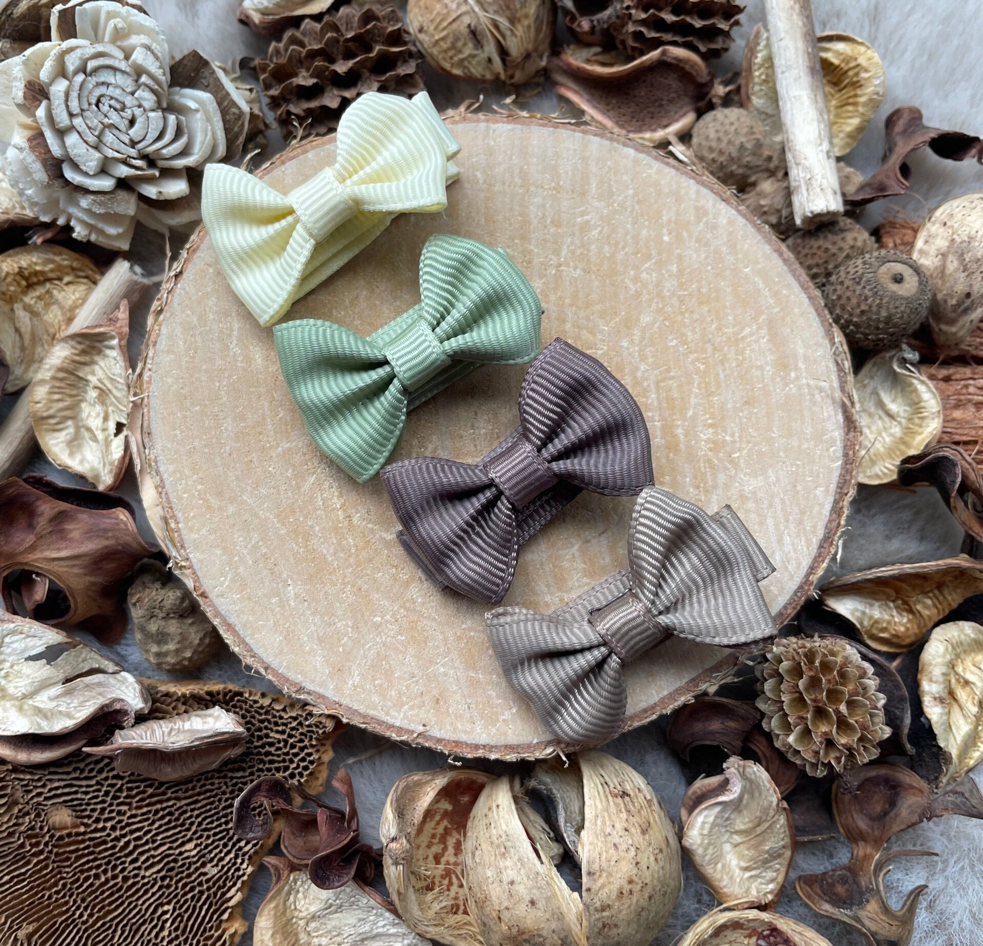 Haarknipjes | set van 4 aarde tint