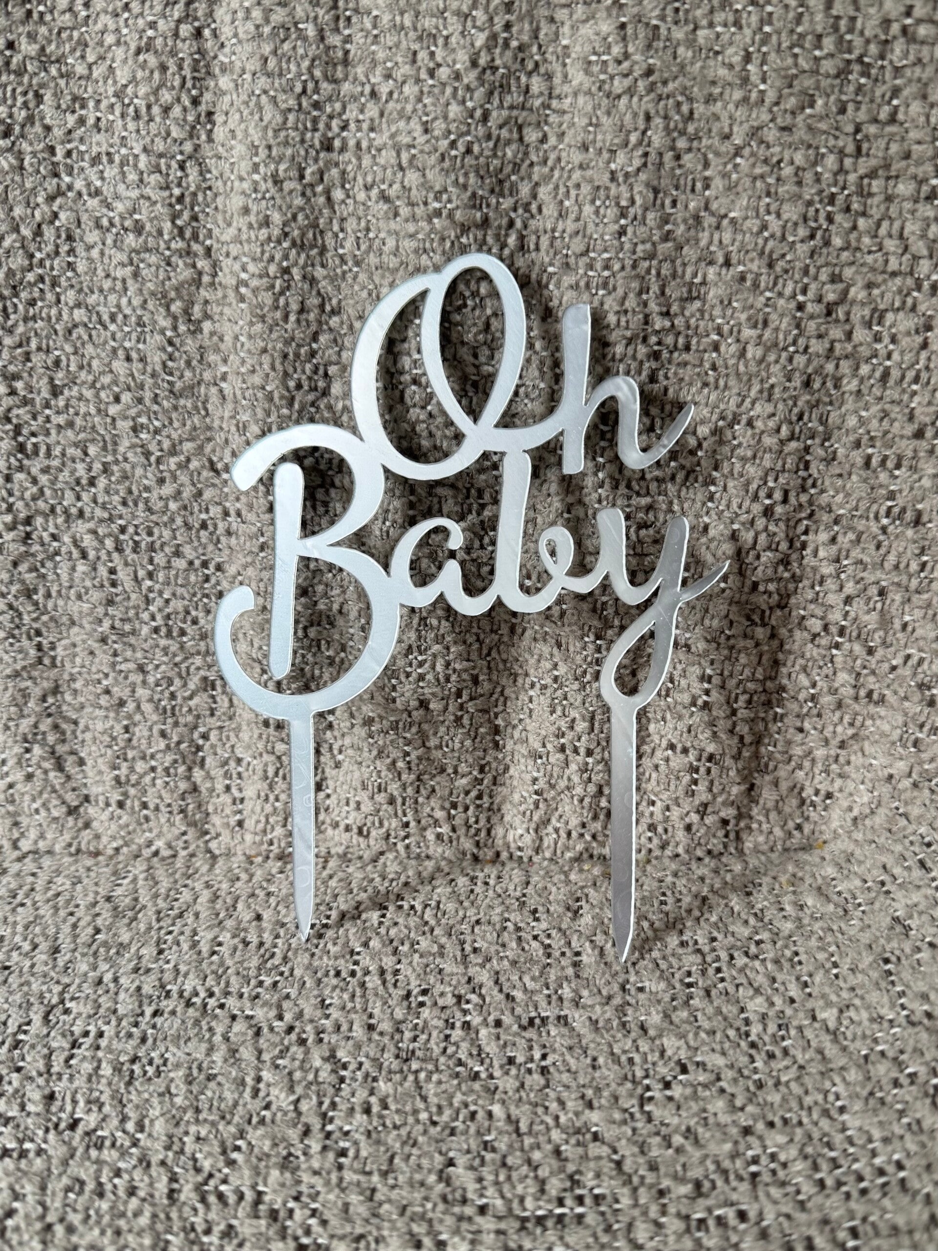 Taarttopper Oh Baby - Zilver