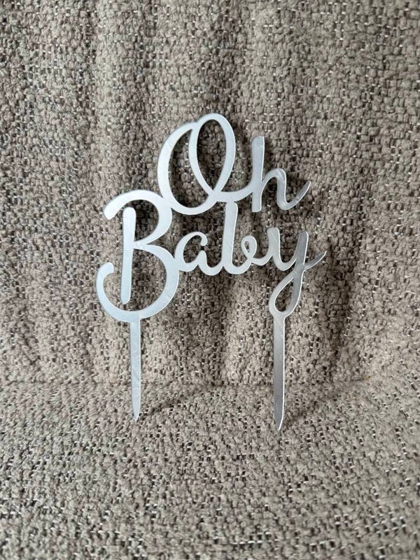 Taarttopper Oh Baby - Zilver