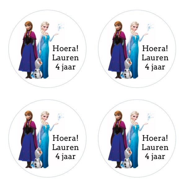 Traktatie stickers Frozen