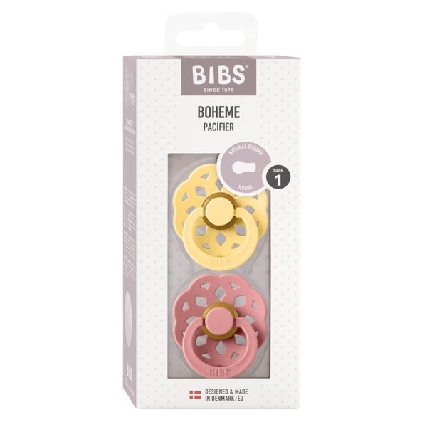 Bibs Boheme maat 1 - Pale Butter / Dusty pink