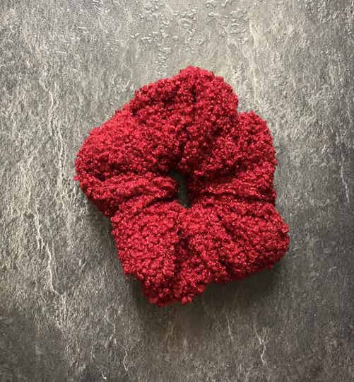 Scrunchie fluffy rood