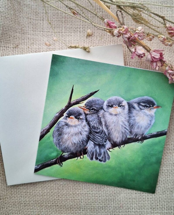 2 x kaart babyvogeltjes