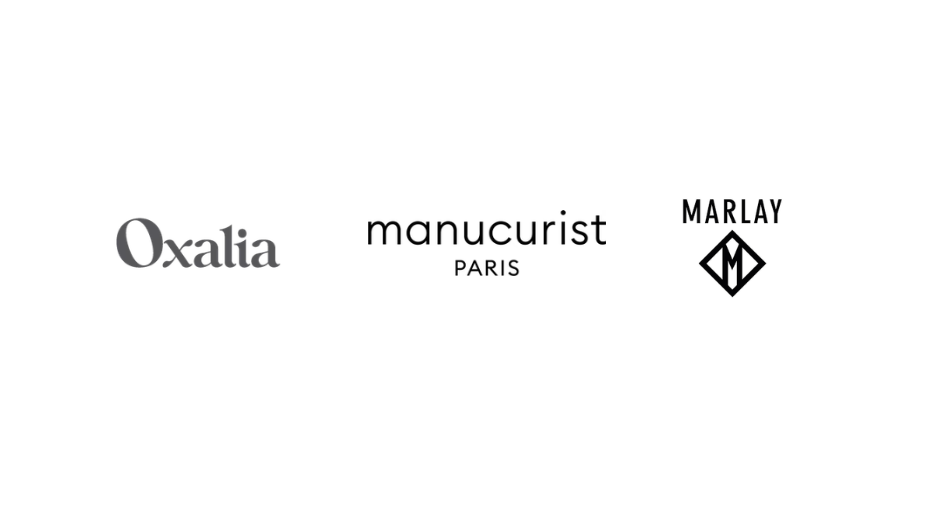 Logoo des marques utilisées, oxali, manucurist, Bio Marlay