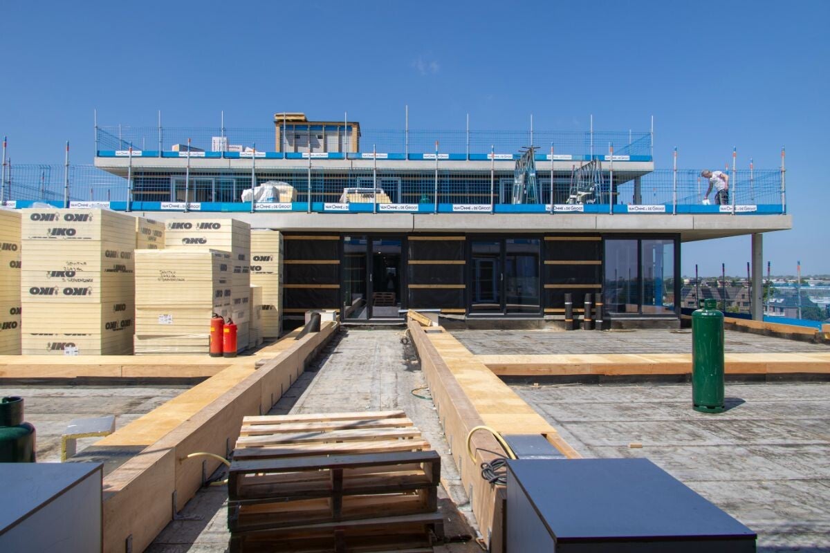 Bouwfotografie op de bouwplaats in 's Gravenzande, bouwproject KasseNova aan de Vaart
