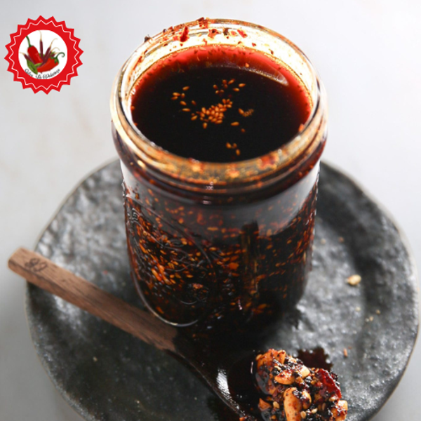 Salsa macha con cacahuate y aceite de oliva extra virgen 200g