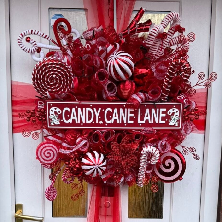 XXL "Candy Cane Lane" Christmas Door Wreath