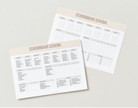 Printbaar - Schoonmaak checklist voor het hele jaar