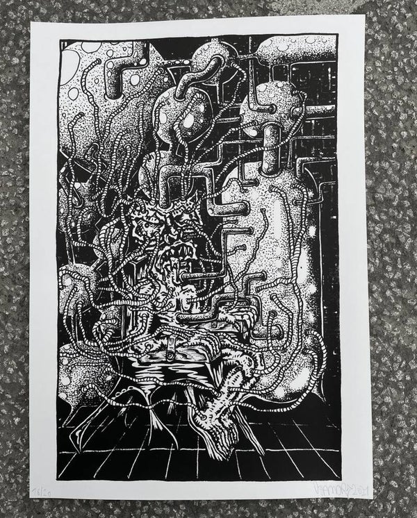 Life Sucking Machine - Screenprint, 19,5 x 29,5 cm