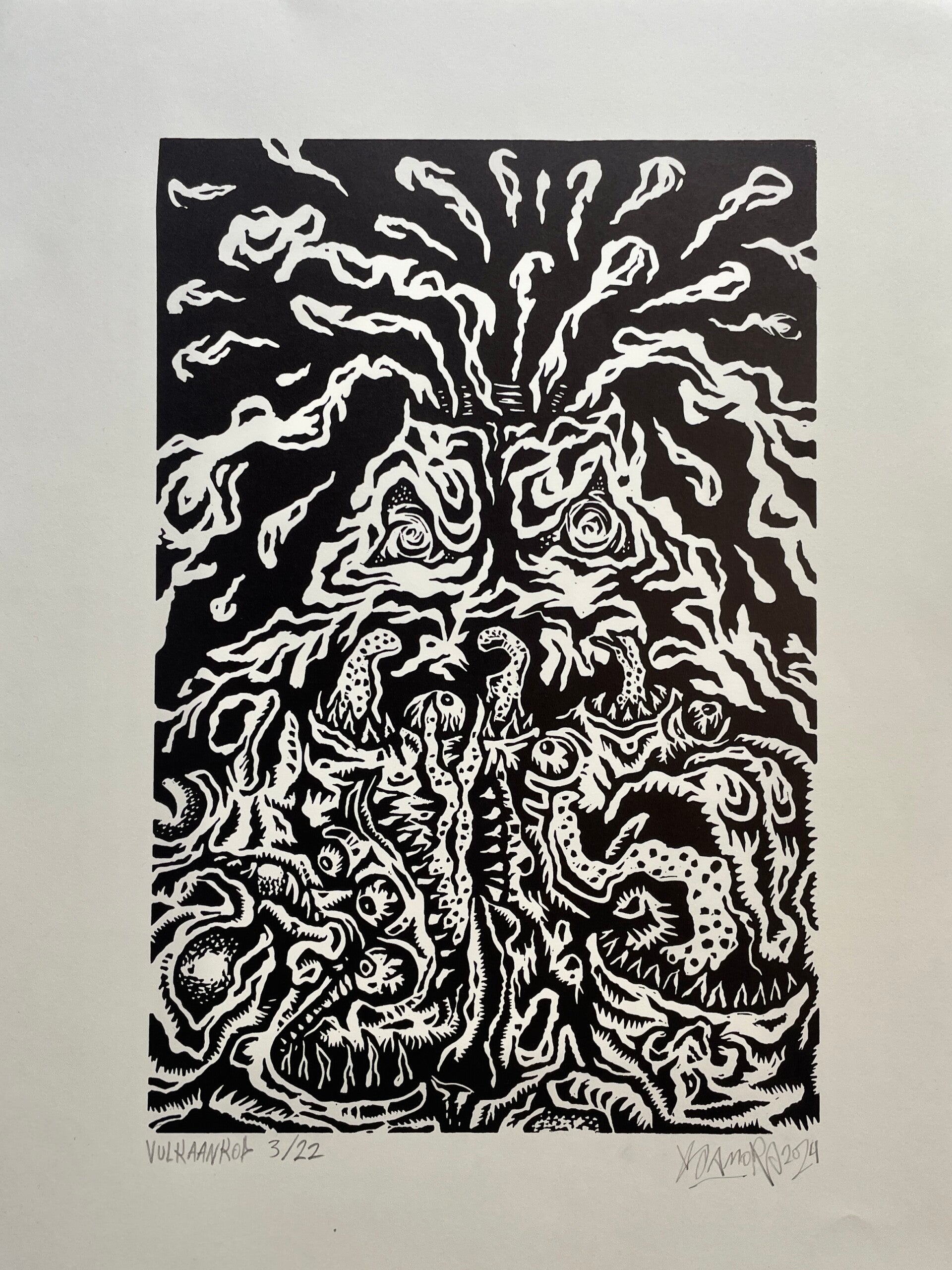 ‘VULKAANKOP’ 1/22 Lino