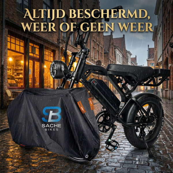 Sache Bikes Regenhoes Fatbike – Optimale bescherming voor je fiets - Regenhoes Scooter - Sache Bikes Regenhoes – Waterproof Bike Cover voor Optimale Bescherming | Outdoor & Indoor Fiets Hoes met Reflectie