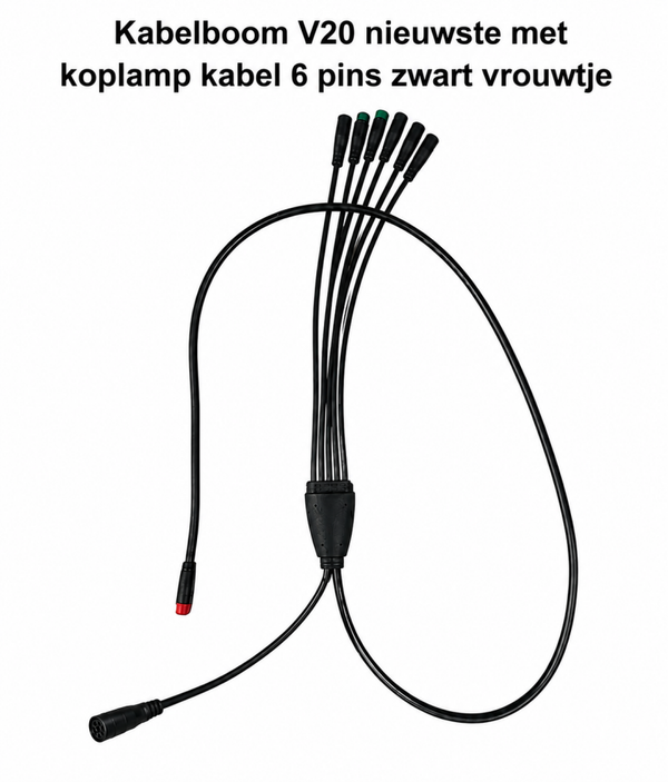 Kabelboom V20 Nieuwste Versie – Koplamp Kabel 6-Pins Zwart Vrouwtje