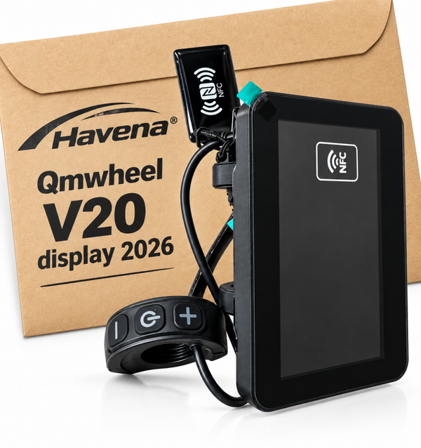 Havena QMWheel Display 2026 – fatbike LCD Display met NFC – Bedieningspaneel met 3 Knoppen – Fietscomputer voor Elektrische Fiets