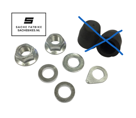 Grof voor v20 s20 en ouxi V8 en C80 Nuts, moer schroef bouten - ring voorwiel - vooras- as fiets fatbike - ouxi - qmwheel v20 - v8 - h9