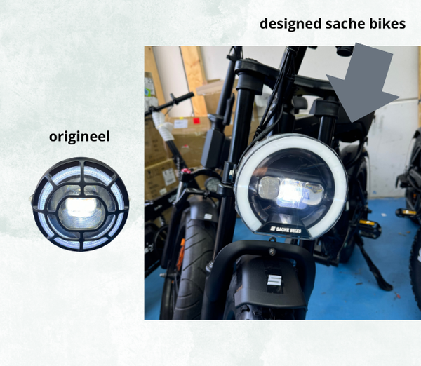 Fatbike oplamp Qmwheel - Designed Sache Bikes - V20, V30, Qmwheel - Headlight – 3e Editie