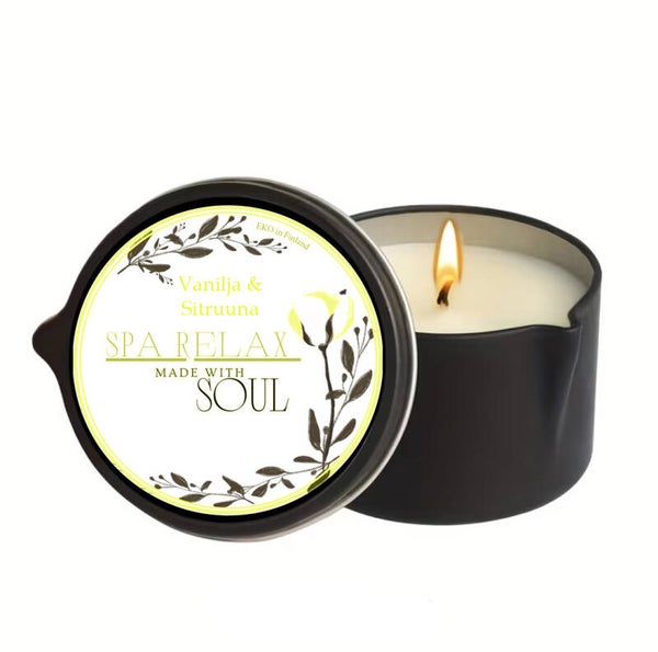 Hierontakynttilä Massage candle Sitruuna & vanilja 50g