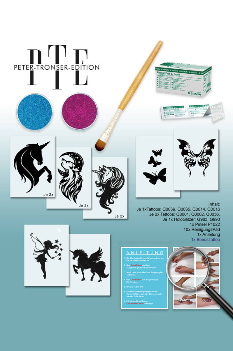 Quicktattoo  Glitter tattoo sjabloon box meisjes
