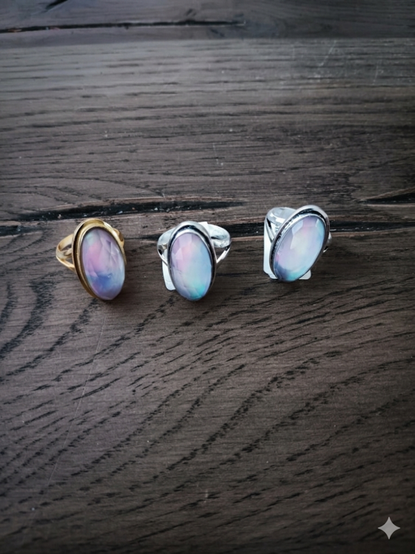 Ring Aurora-opaal verguld of zilver