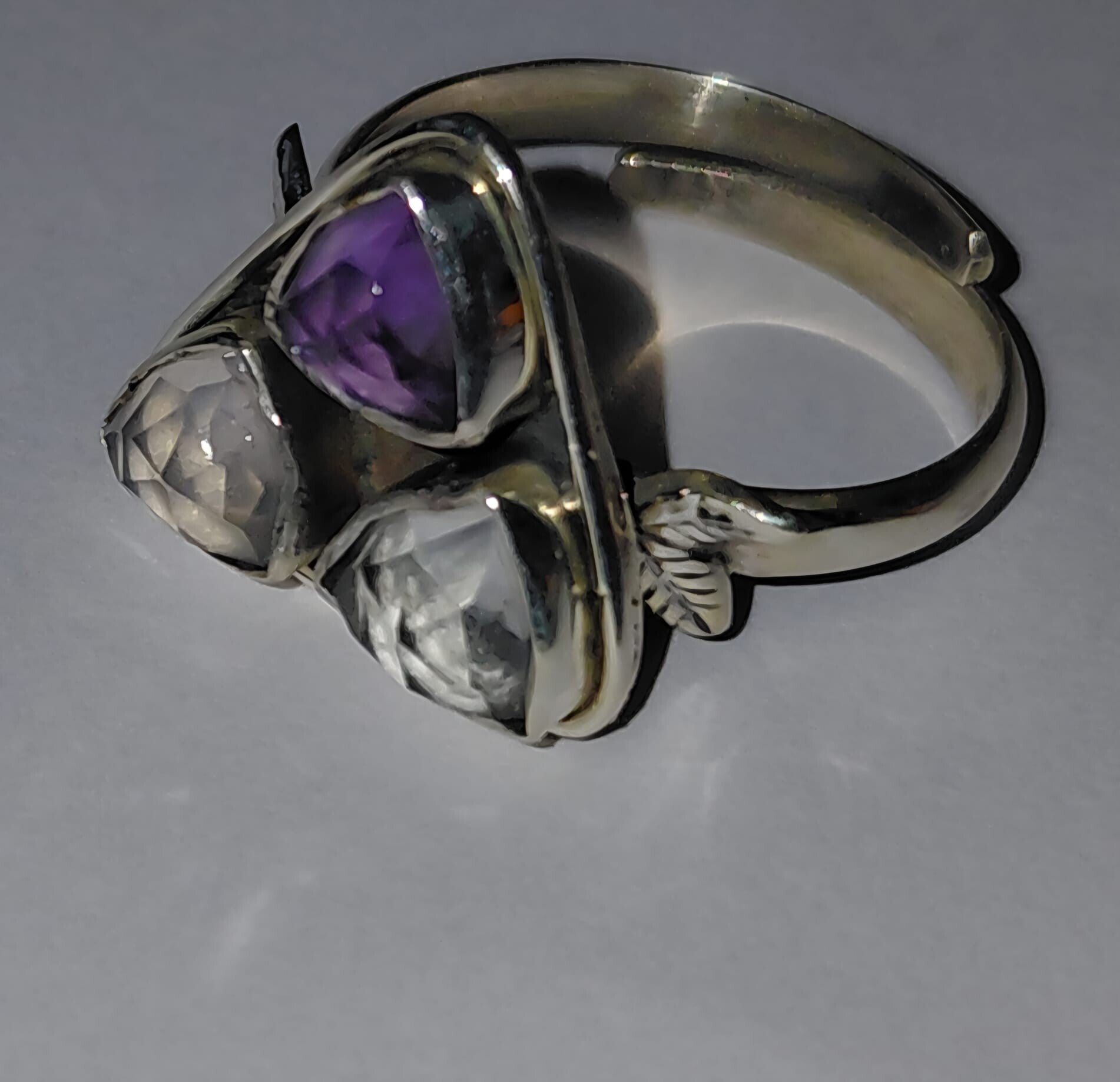 Ring Gouden driehoek, zilver,  verstelbaar