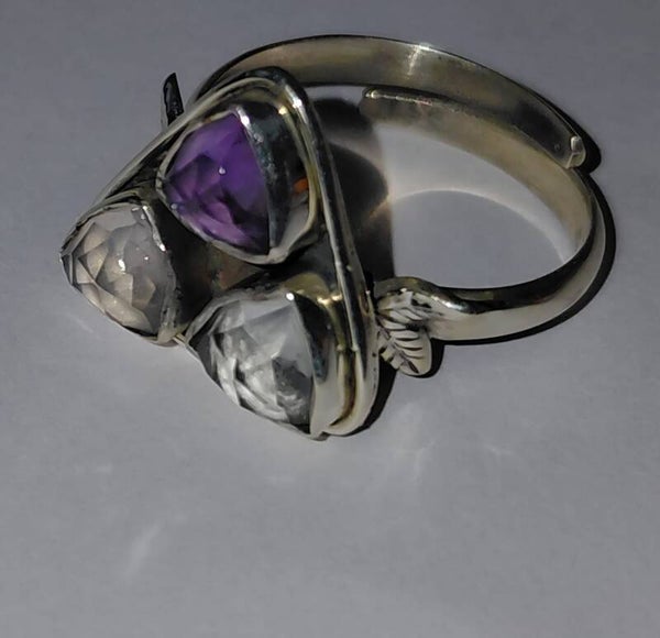 Ring Gouden driehoek, zilver,  verstelbaar