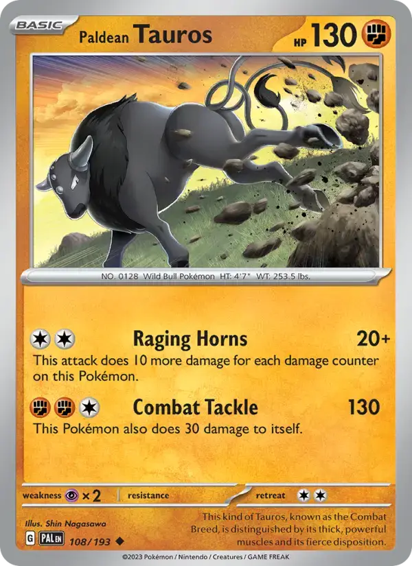 Paldean Tauros PAL #108