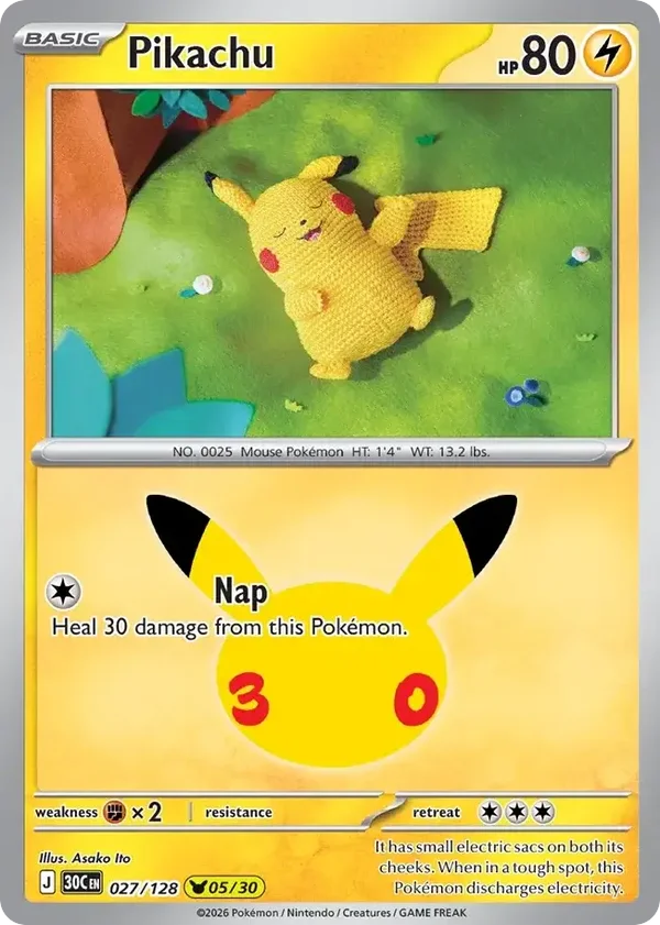 Pikachu 30C #027
