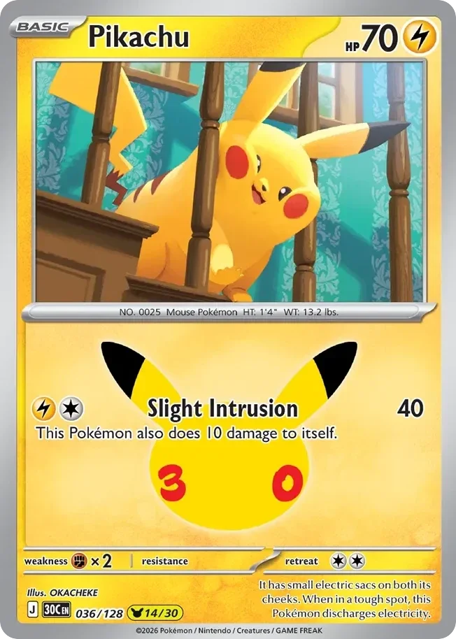 Pikachu 30C #036