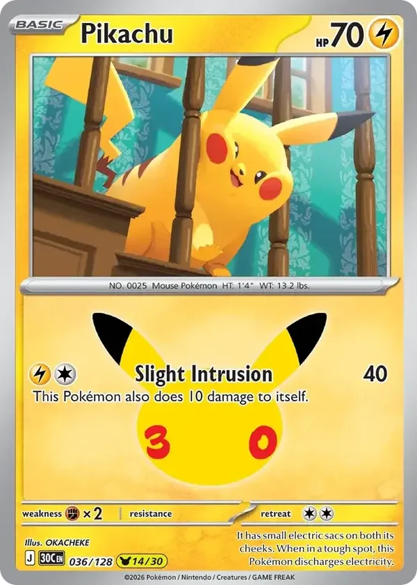 Pikachu 30C #036