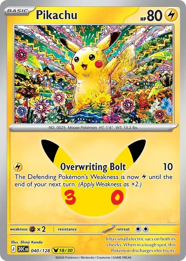 Pikachu 30C #040