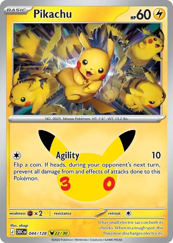 Pikachu 30C #044