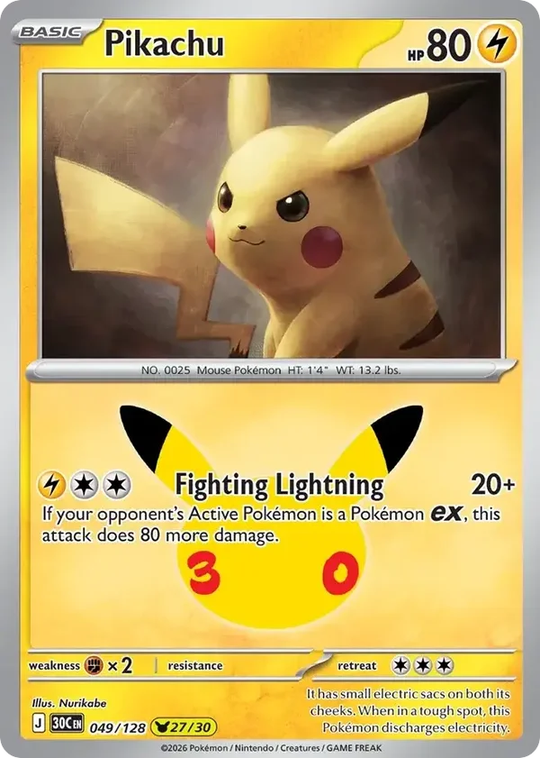 Pikachu 30C #049