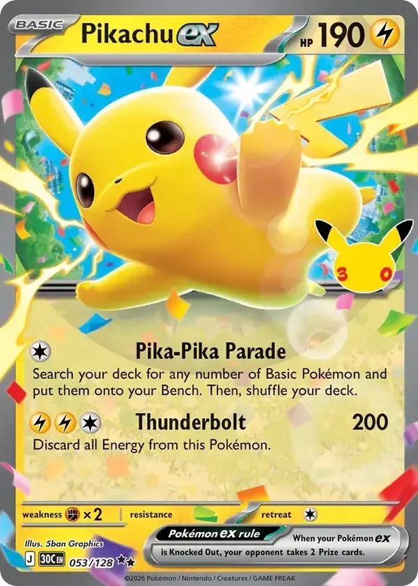 Pikachu ex 30C #053