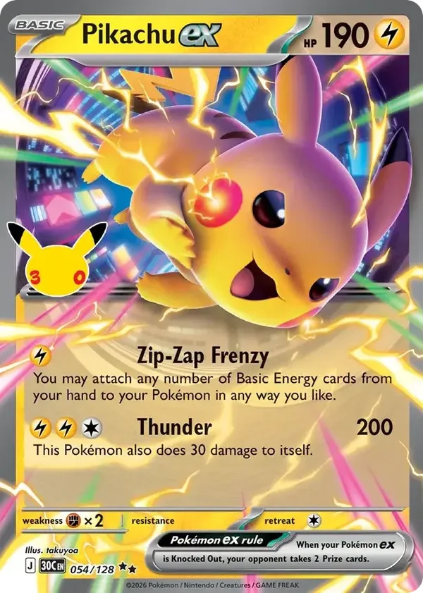 Pikachu ex 30C #054