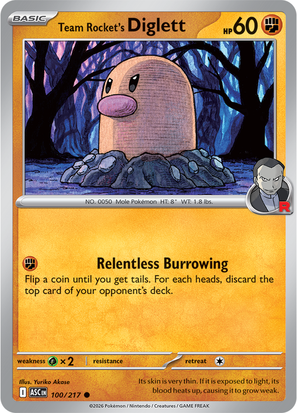 Team Rocket's Diglett ASC #100