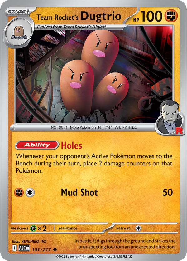 Team Rocket's Dugtrio ASC #101