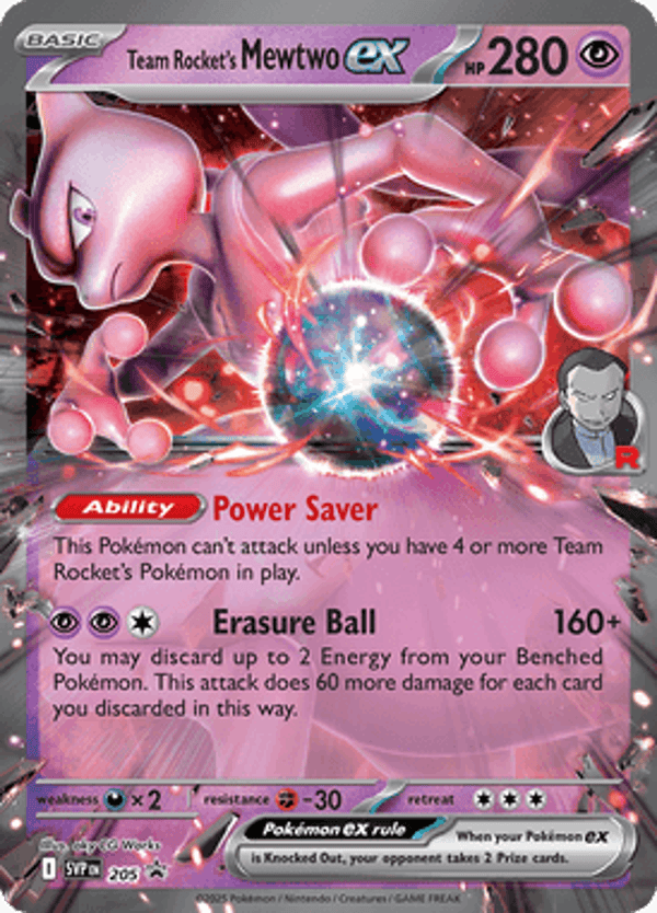 Team Rocket's Mewtwo ex SVP #205