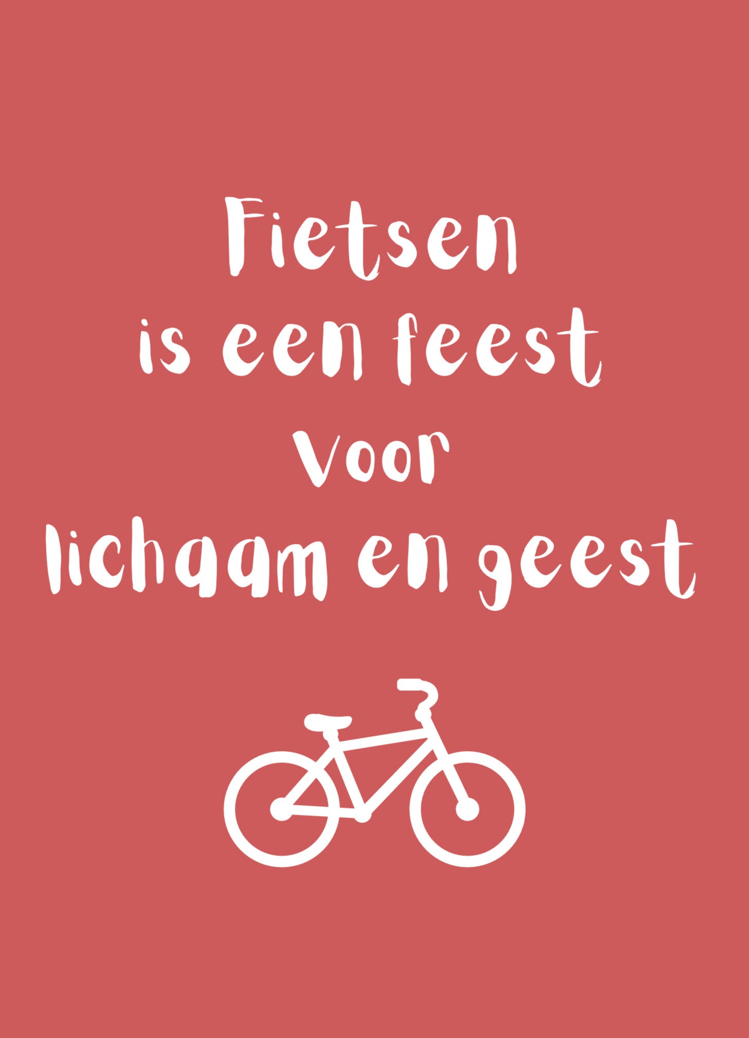Ansichtkaart (5 stuks) A6 formaat ‘fietsen is een feest voor lichaam en geest’