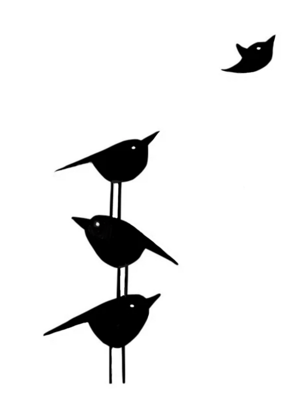 Ansichtkaart (5 stuks) A6 formaat ‘weg vliegende vogel’